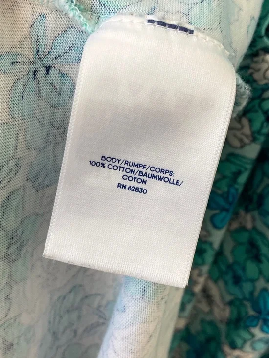 Lands' End Cotton Floral Knit Shift Dress Stretch Sleeveless Split V neck sz 3X - Picture 10 of 13